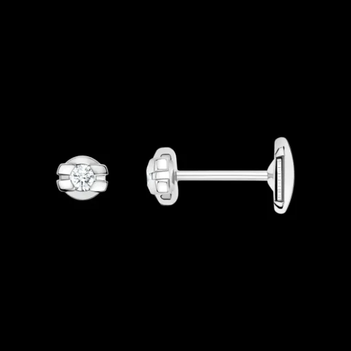 Boucle d'oreille, or blanc 18k, diamants|OMEGA Hot