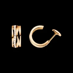 Boucle d'oreille, or jaune 18k, diamants|OMEGA Fashion