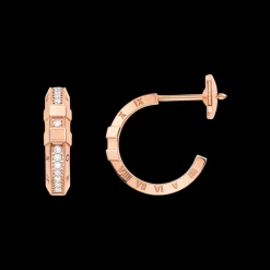 Boucle d'oreille, or rouge 18k, diamants|OMEGA Sale