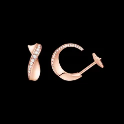 Boucle d'oreille, or rouge 18k, diamants|OMEGA Clearance