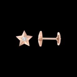 Boucle d'oreille, or rouge 18k, diamants|OMEGA New