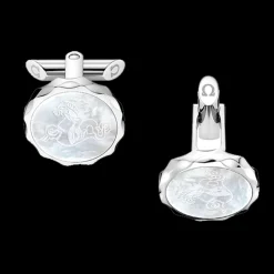 Bouton de manchette, nacre, acier inoxydable|OMEGA Fashion