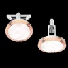 Bouton de manchette, or rouge 18k, nacre, acier inoxydable|OMEGA New
