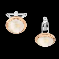 Bouton de manchette, or rouge 18k, nacre, acier inoxydable|OMEGA New