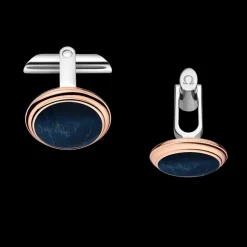 Bouton de manchette, or rouge 18k, Œil de faucon, acier inoxydable|OMEGA New