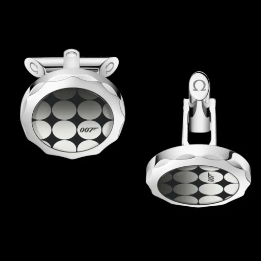 Bouton de manchette, plaques en verre saphir, acier inoxydable|OMEGA Discount