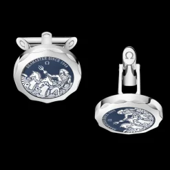 Bouton de manchette, plaques en verre saphir, acier inoxydable|OMEGA Discount