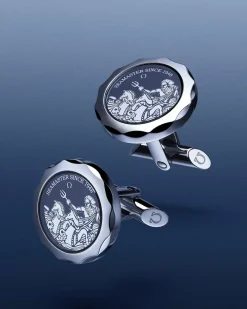 Bouton de manchette, plaques en verre saphir, acier inoxydable|OMEGA Discount