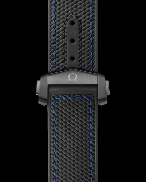 Bracelet en caoutchouc noir Seamaster Planet Ocean 600M avec boucle déployante|OMEGA Fashion