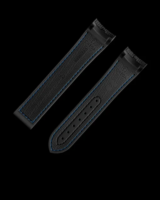 Bracelet en caoutchouc noir Seamaster Planet Ocean 600M avec boucle déployante|OMEGA Fashion