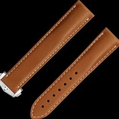 Bracelet en cuir brun doré avec boucle déployante|OMEGA Sale