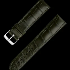 Bracelet en cuir d'alligator vert foncé avec boucle ardillon|OMEGA Discount