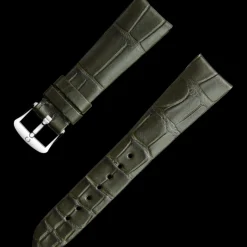 Bracelet en cuir d'alligator vert foncé avec boucle ardillon|OMEGA Clearance