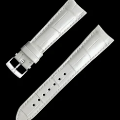 Bracelet en cuir d’alligator blanc avec boucle ardillon|OMEGA Clearance