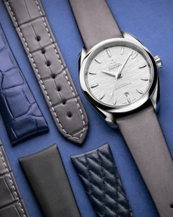 Bracelet en satin technologique gris avec boucle ardillon|OMEGA Fashion