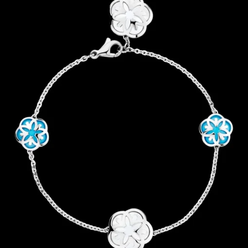 Bracelet, or blanc 18k, nacre, turquoise|OMEGA Outlet