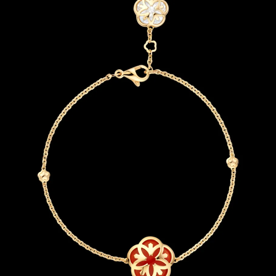 Bracelet, or jaune 18k, cornaline, nacre|OMEGA New