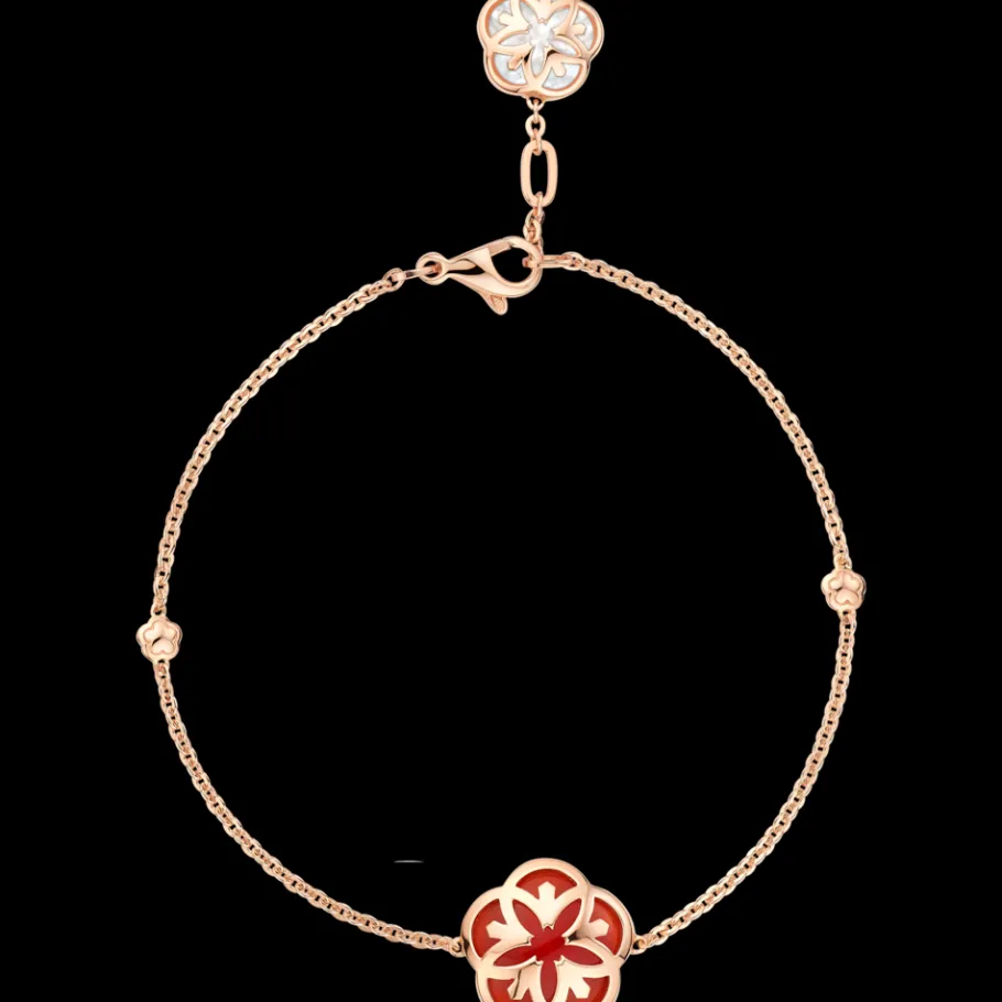 Bracelet, or rouge 18k, cornaline, nacre|OMEGA Hot