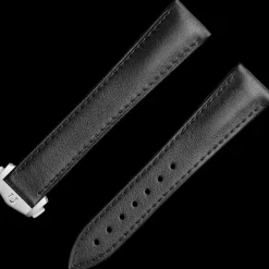 Bracelet Speedmaster Moonwatch en cuir noir avec boucle déployante|OMEGA Hot