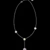 Collier, or blanc 18k, angélite, calcédoine, jade, opale|OMEGA Sale