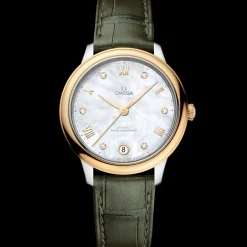 34 mm, acier ‑ or jaune sur bracelet en cuir|OMEGA Clearance