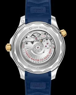 42 mm, acier ‑ or jaune sur bracelet caoutchouc|OMEGA Fashion