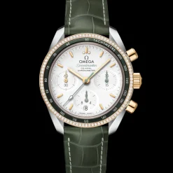 38 mm, acier ‑ or jaune sur bracelet en cuir|OMEGA Hot