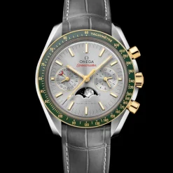 44,25 mm, acier ‑ or jaune sur bracelet en cuir|OMEGA Online