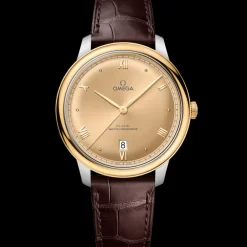 40 mm, acier ‑ or jaune sur bracelet en cuir|OMEGA Outlet