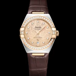 29 mm, acier ‑ or Moonshine™ sur alligator|OMEGA Clearance