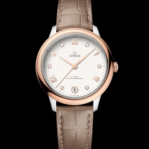 34 mm, acier ‑ or « Sedna™ » sur bracelet en cuir|OMEGA Outlet