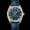 39 mm, acier ‑ or « Sedna™ » sur bracelet en cuir|OMEGA Fashion