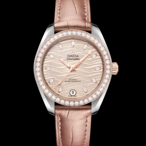 34 mm, acier ‑ or « Sedna™ » sur bracelet en cuir|OMEGA Outlet