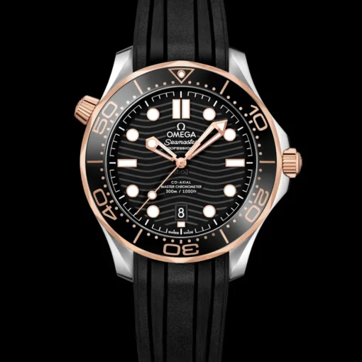 42 mm, acier ‑ or « Sedna™ » sur bracelet caoutchouc|OMEGA Online