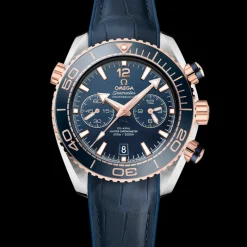 45,5 mm, acier ‑ or « Sedna™ » sur bracelet en cuir doublé de caoutchouc|OMEGA Best