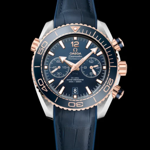 45,5 mm, acier ‑ or « Sedna™ » sur bracelet en cuir doublé de caoutchouc|OMEGA Best