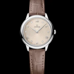 27,5 mm, acier sur bracelet en cuir|OMEGA New