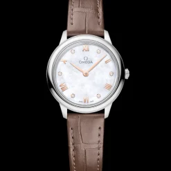 27,5 mm, acier sur bracelet en cuir|OMEGA Hot