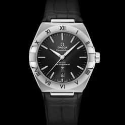 39 mm, acier sur bracelet en cuir|OMEGA New