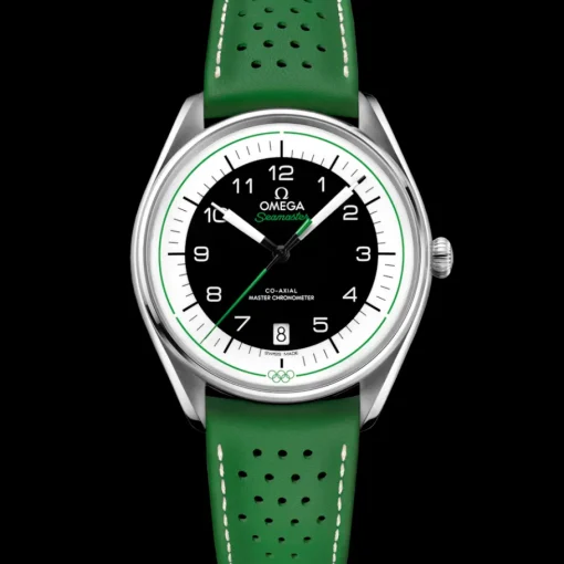 39,5 mm, acier sur bracelet en cuir|OMEGA New
