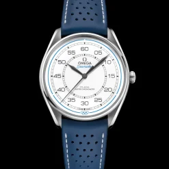 39,5 mm, acier sur bracelet en cuir|OMEGA New