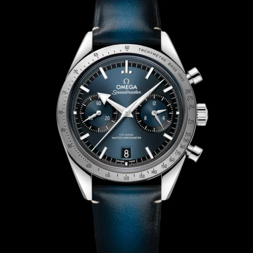 40,5 mm, acier sur bracelet en cuir|OMEGA Discount