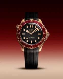 42 mm, Bronze gold sur bracelet caoutchouc|OMEGA New