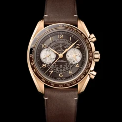 43 mm, Bronze gold sur bracelet en cuir|OMEGA New