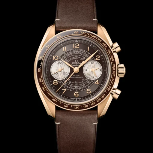 43 mm, Bronze gold sur bracelet en cuir|OMEGA New