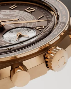 43 mm, Bronze gold sur bracelet en cuir|OMEGA New