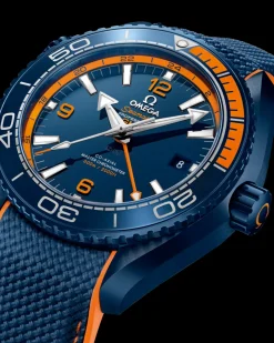 45,5 mm, céramique bleue sur bracelet caoutchouc|OMEGA Best