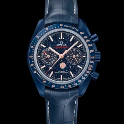 44,25 mm, céramique bleue sur bracelet en cuir|OMEGA Sale
