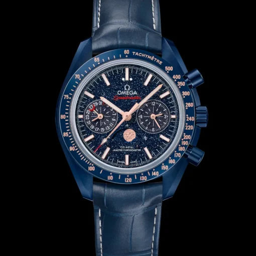 44,25 mm, céramique bleue sur bracelet en cuir|OMEGA Sale