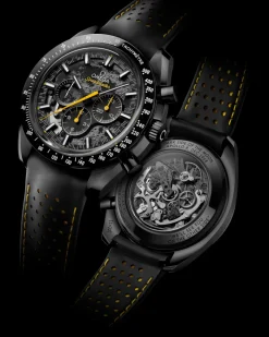 44,25 mm, céramique noire sur bracelet caoutchouc|OMEGA New